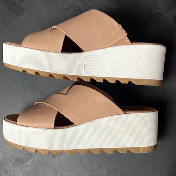 Sorel Cameron Tan Flatform Mule Sandals - Picture 4 of 10